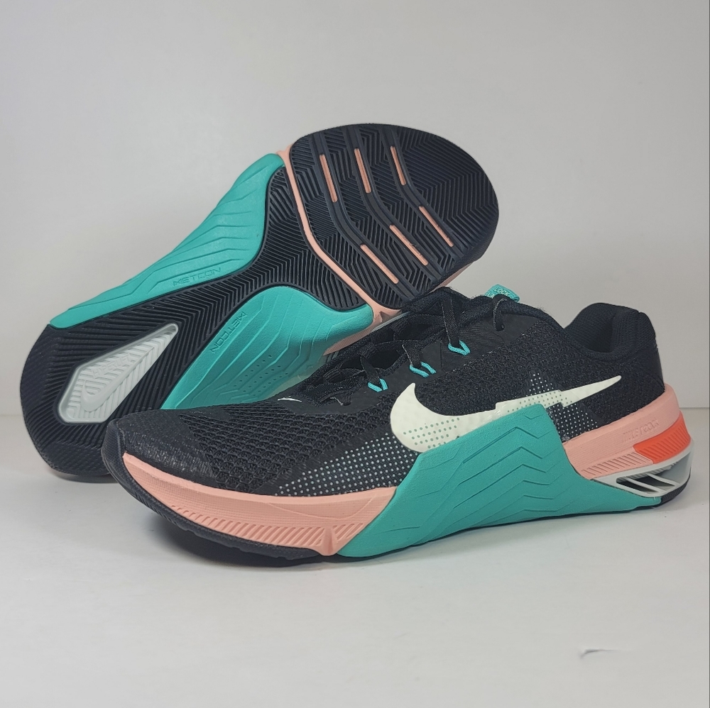 Nike Metcon 7 Green Teal Pink Black CZ8280-038 Women's Size 7.5 Shoes Sneakers